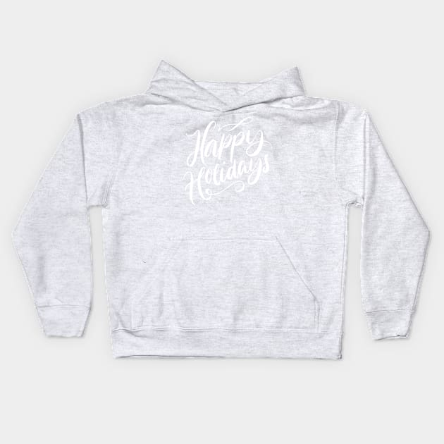 Happy Holidays maroon Kids Hoodie by PallKris